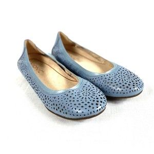 Vionic Womens Callisto Blue Laser Cut Ballet Flats Arch Support Comfort Size 6M